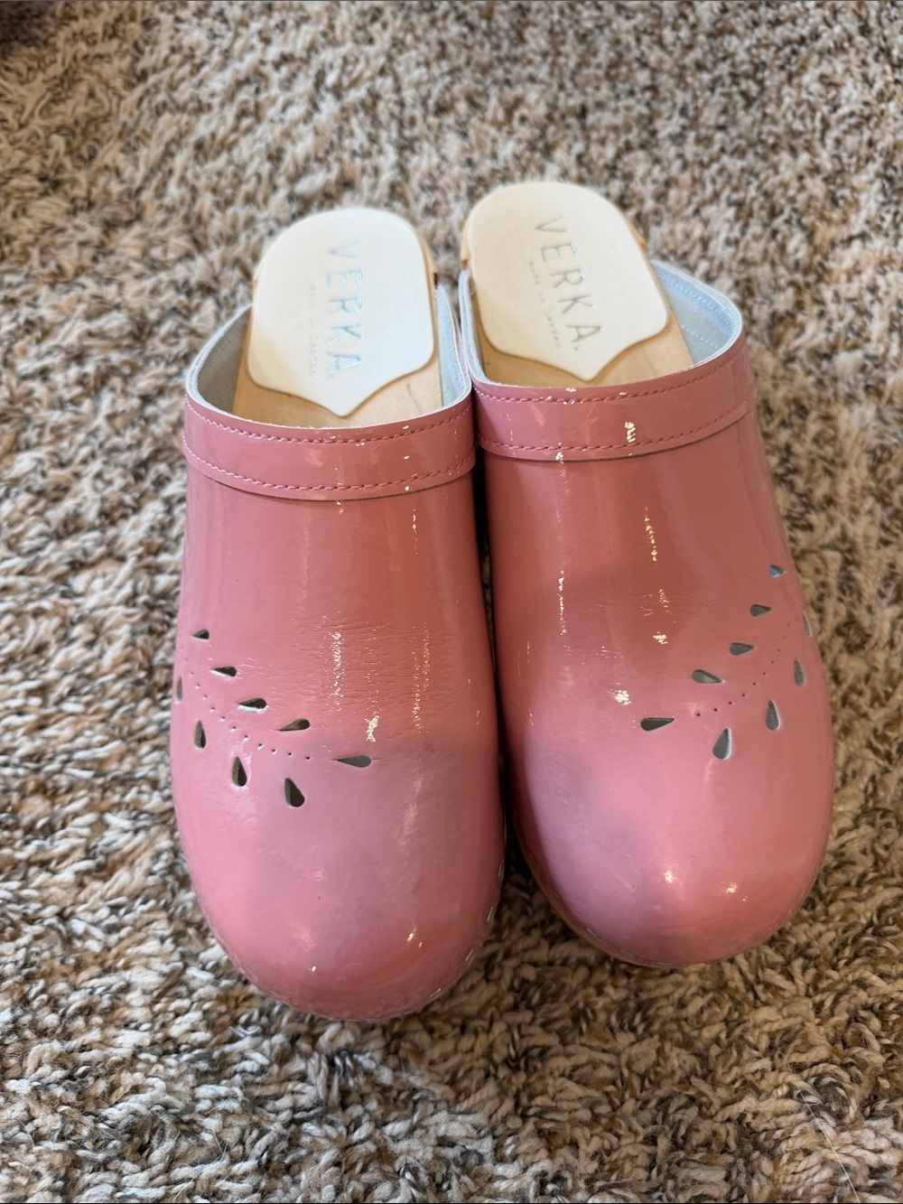 Pink Patent Slip-On Mules